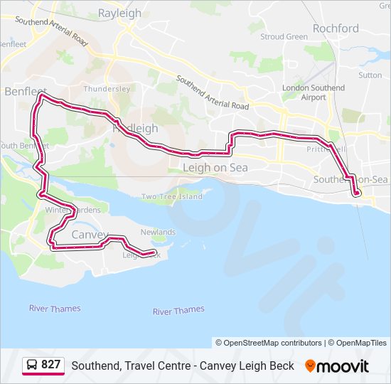 827 Bus Line Map