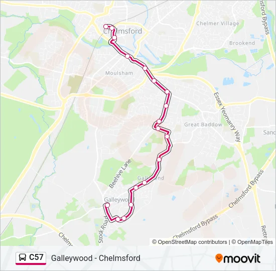 C57 Bus Line Map