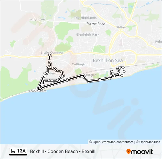 13A Bus Line Map