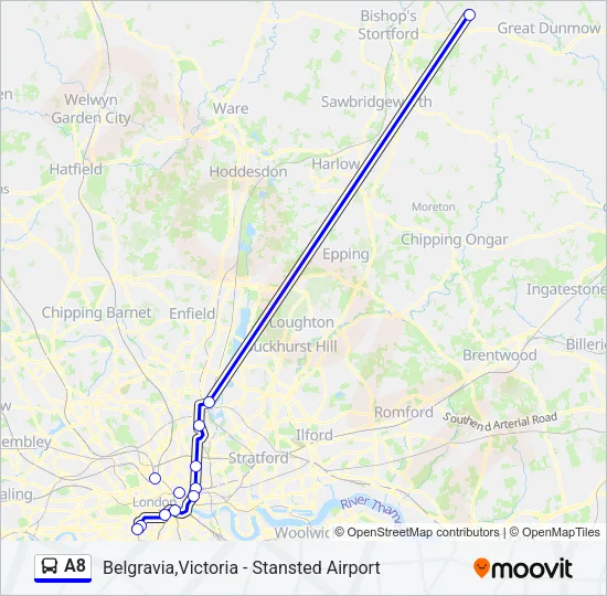 A8 Bus Line Map