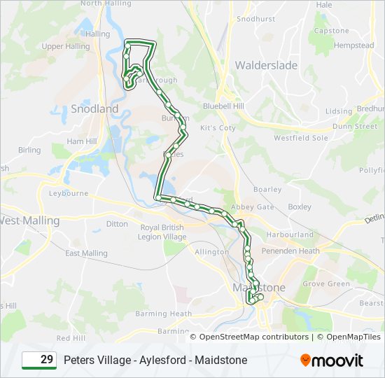 29 bus Line Map