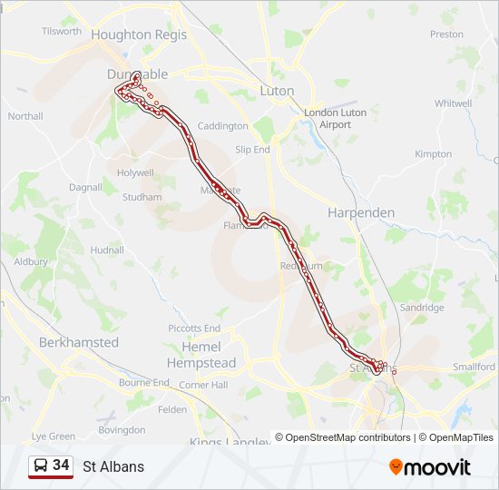 34 Bus Line Map