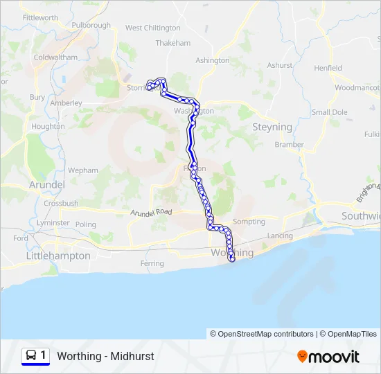 1 Bus Line Map