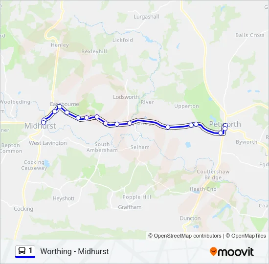 1 Bus Line Map