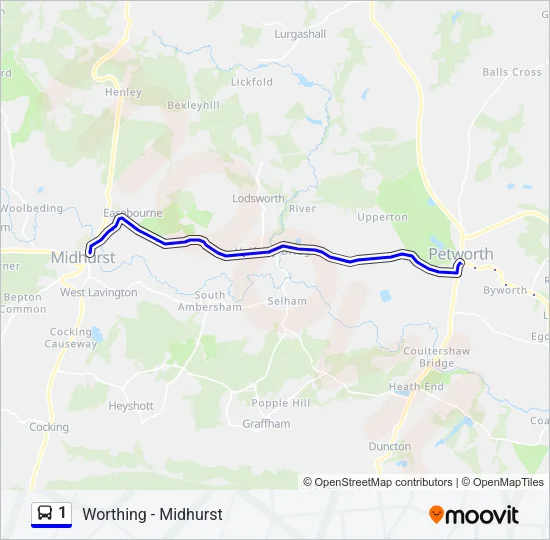 1 Bus Line Map