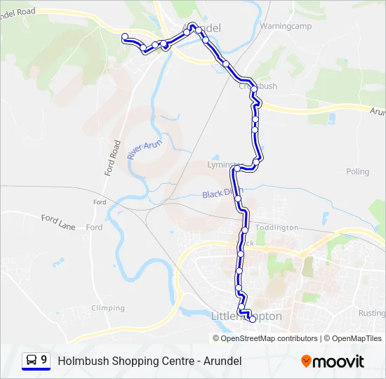 9 Bus Line Map