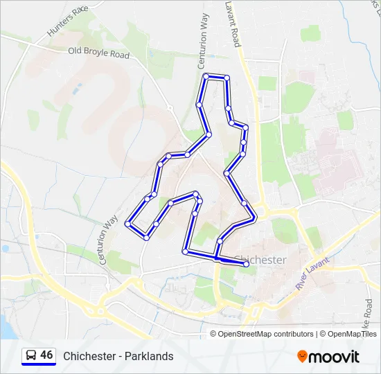 46 Bus Line Map