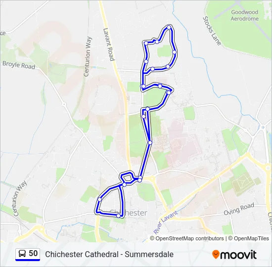 50 Bus Line Map