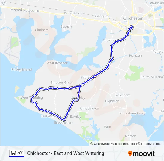 52 Bus Line Map