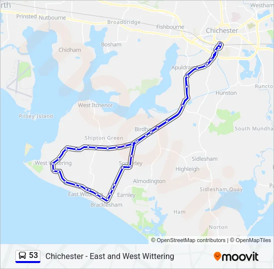 53 Bus Line Map