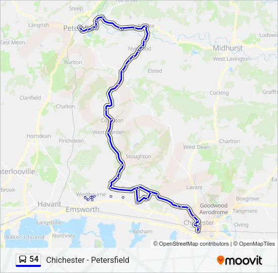 54 Bus Line Map