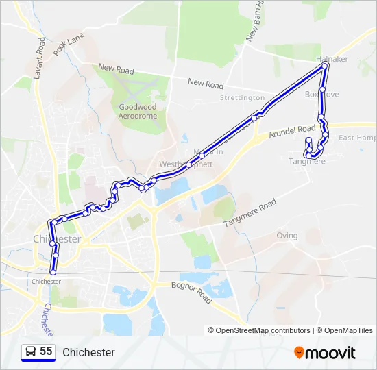55 Bus Line Map