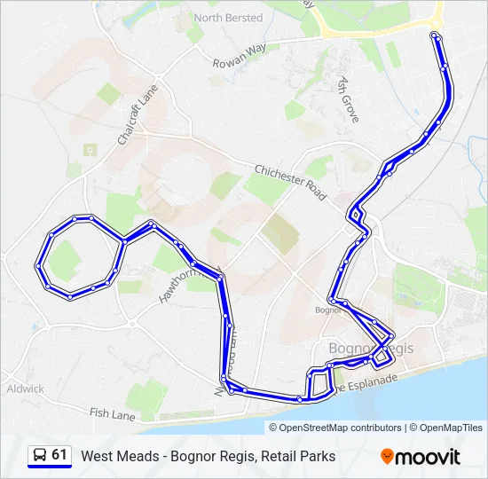 61 Bus Line Map