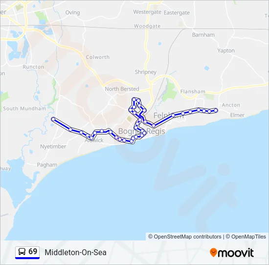 69 Bus Line Map