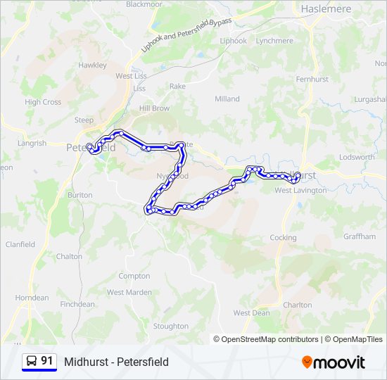 91 Route Schedules Stops And Maps Petersfield Updated