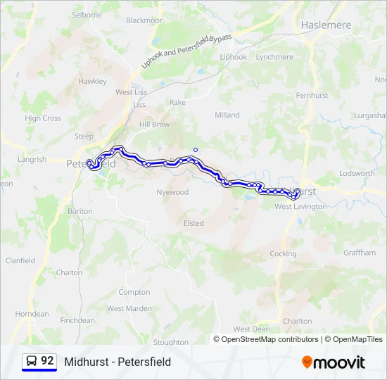 92 Bus Line Map