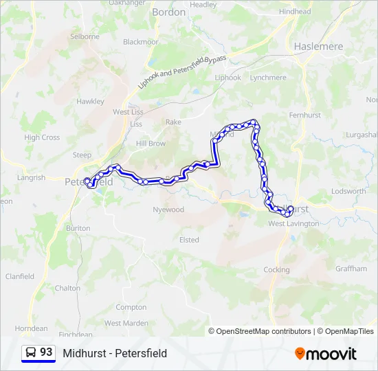 93 Bus Line Map