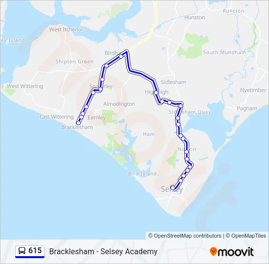 615 Bus Line Map