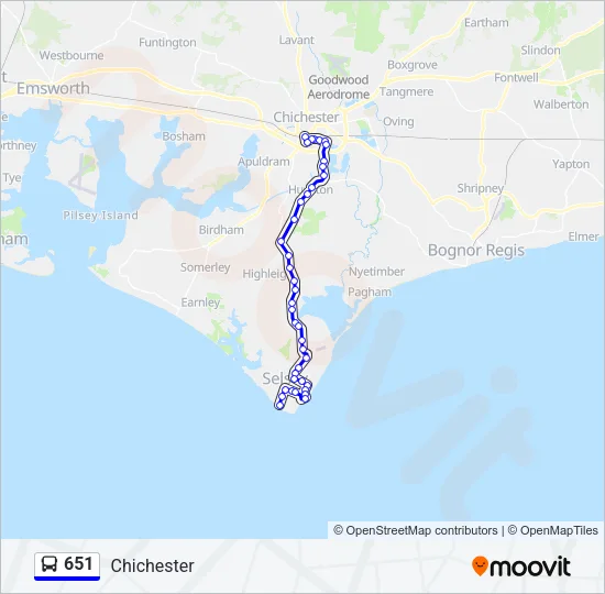 651 Bus Line Map