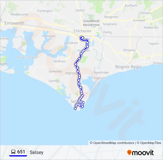 651 Bus Line Map