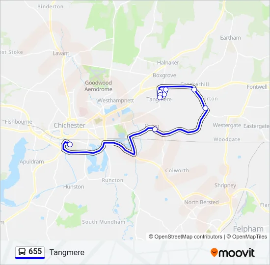 655 Bus Line Map