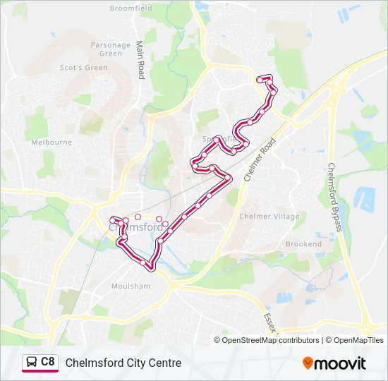 C8 Bus Line Map