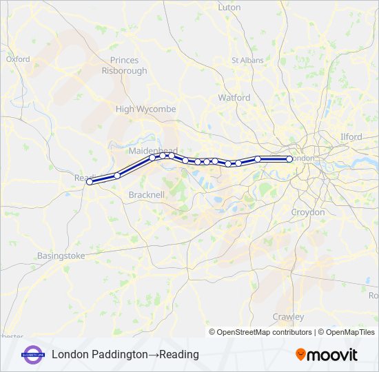 elizabeth Route Schedules, Stops & Maps London Paddington‎→Reading
