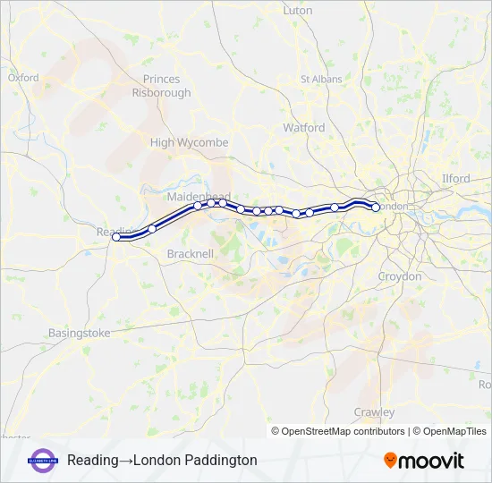 ELIZABETH Train Line Map