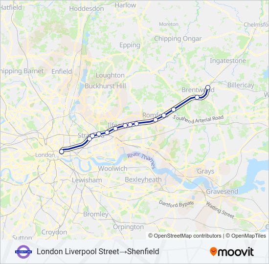 ELIZABETH  Line Map