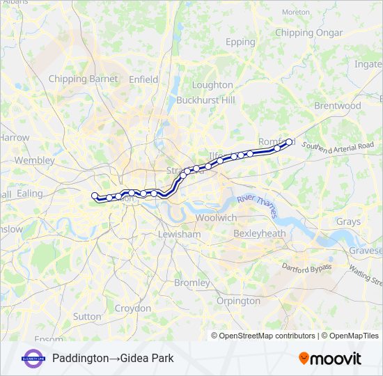 ELIZABETH  Line Map