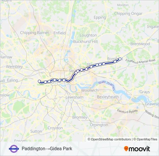 ELIZABETH  Line Map
