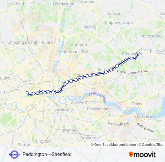ELIZABETH  Line Map
