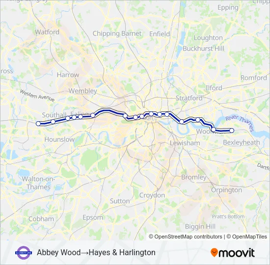 ELIZABETH Train Line Map