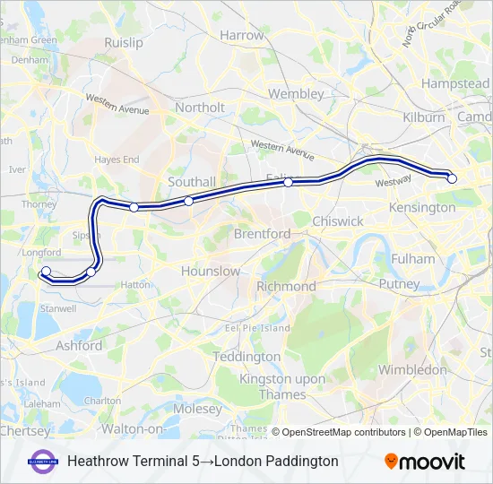 ELIZABETH Train Line Map