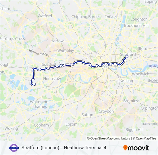 ELIZABETH Train Line Map