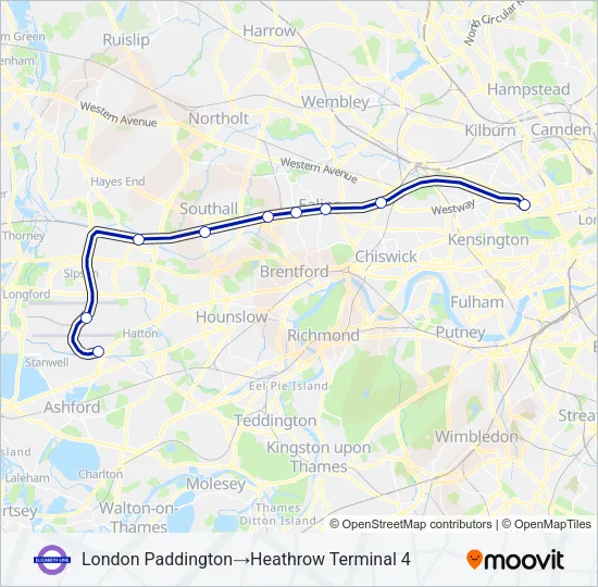ELIZABETH Train Line Map