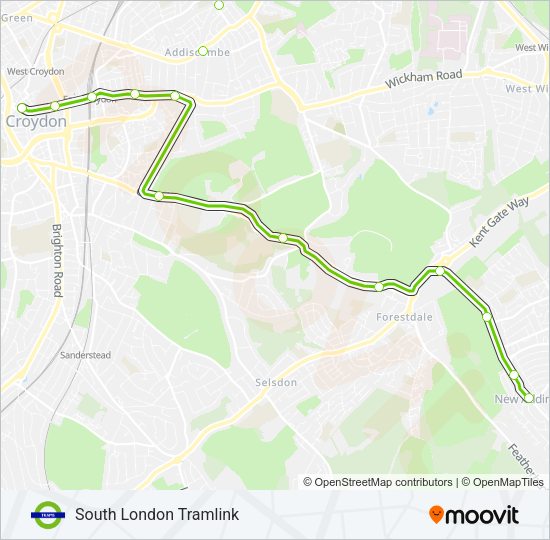 TRAM Tramlink Line Map