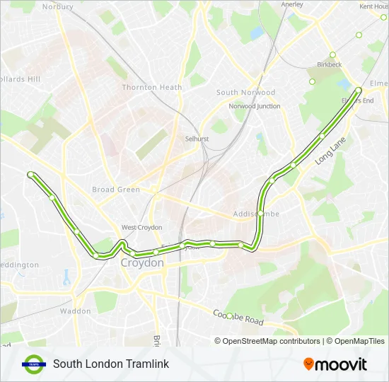 TRAM Tramlink Line Map
