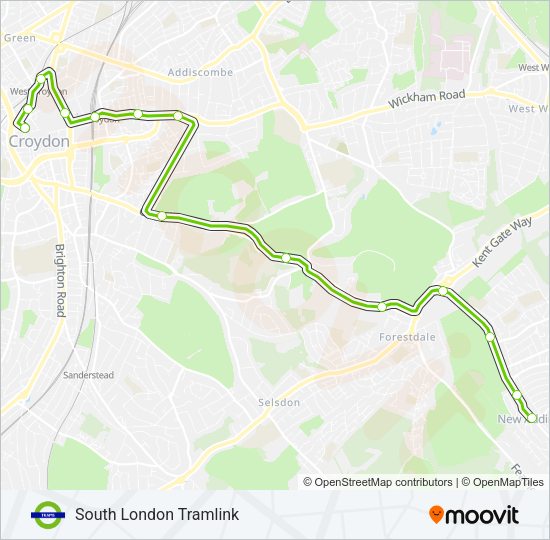 TRAM Tramlink Line Map
