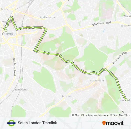 TRAM Tramlink Line Map