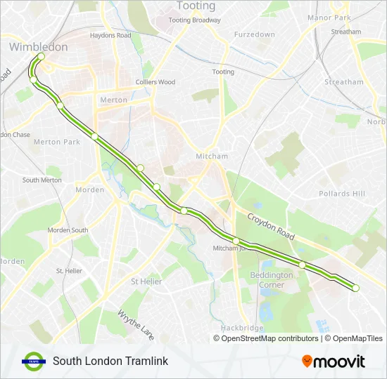 TRAM Tramlink Line Map