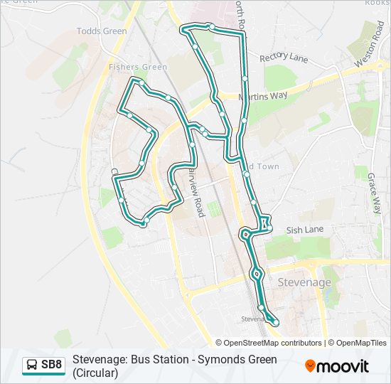 SB8 bus Line Map