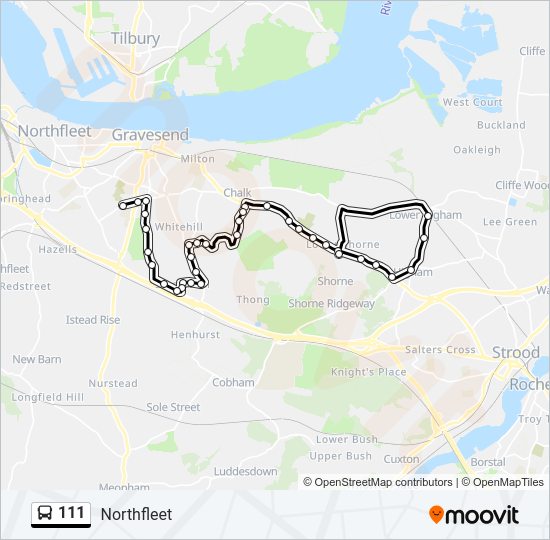 111 Bus Line Map