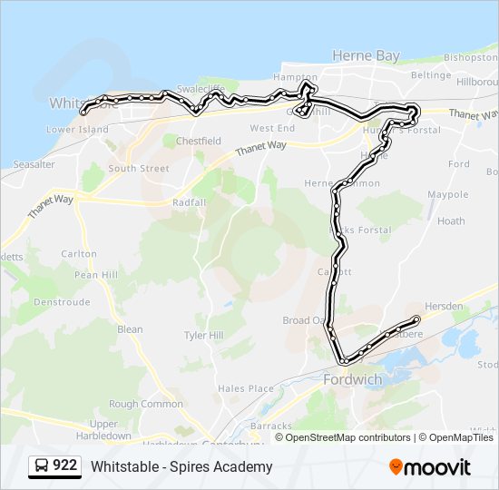 922 bus Line Map