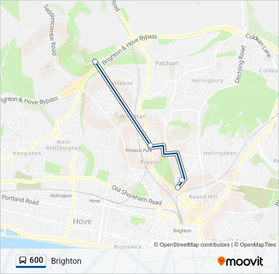 600 Bus Line Map