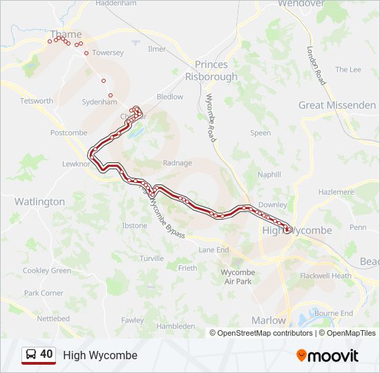 40 Bus Line Map