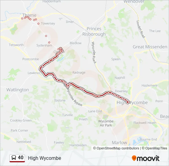 40 Bus Line Map