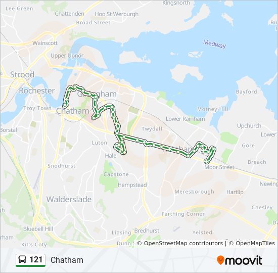 121 bus Line Map