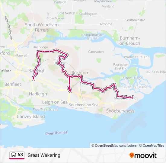 63 Route: Schedules, Stops & Maps - Great Wakering (Updated)