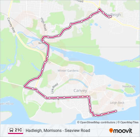 21C bus Line Map